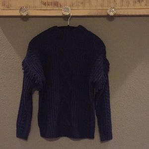 Time and Tru Sweater with Fringe- S